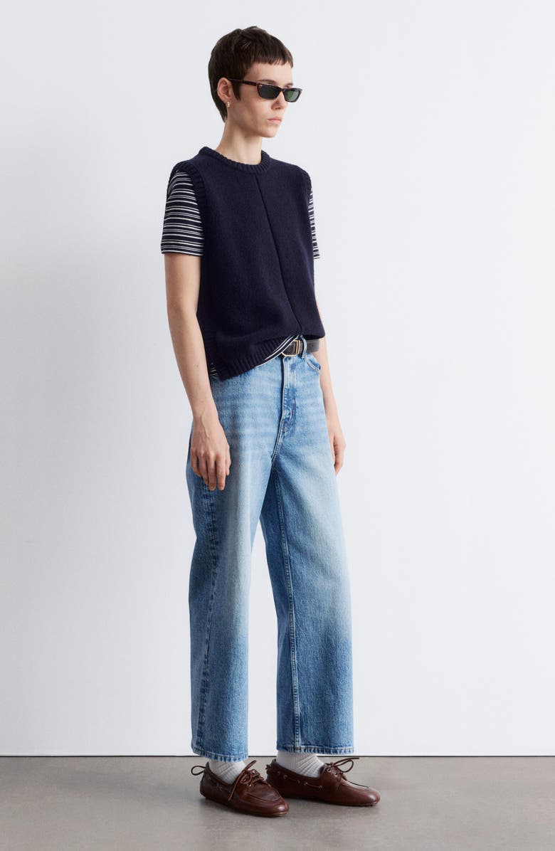 & Other Stories Wool & Cotton Sweater Vest, Alternate, color, Blue Dark