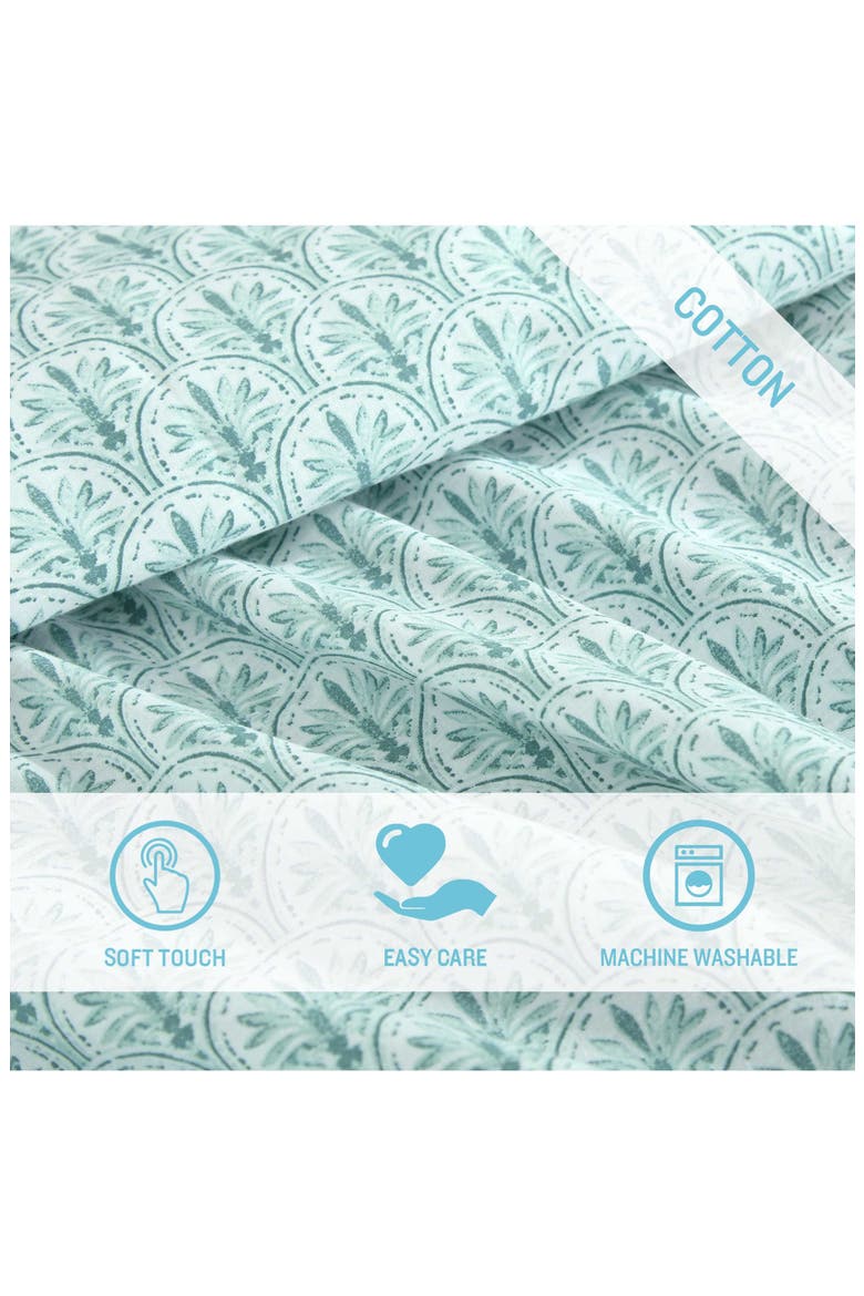 Coastal Batik Percale Cotton Sheet Set, Alternate, color, SPRING GREEN