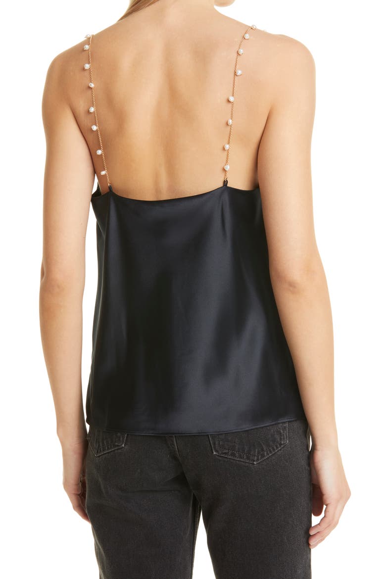 Busy Silk Camisole, Alternate, color, BLACK