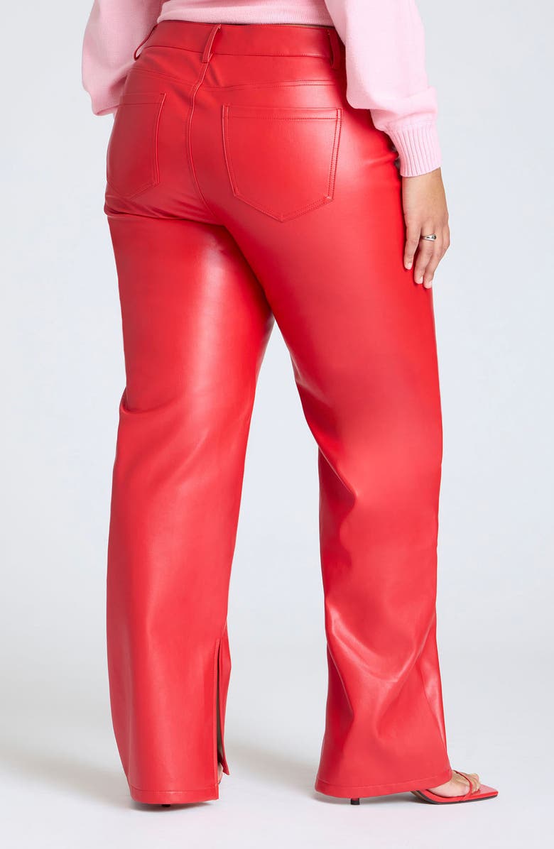 ELOQUII Slit Hem Faux Leather Pants, Alternate, color, 