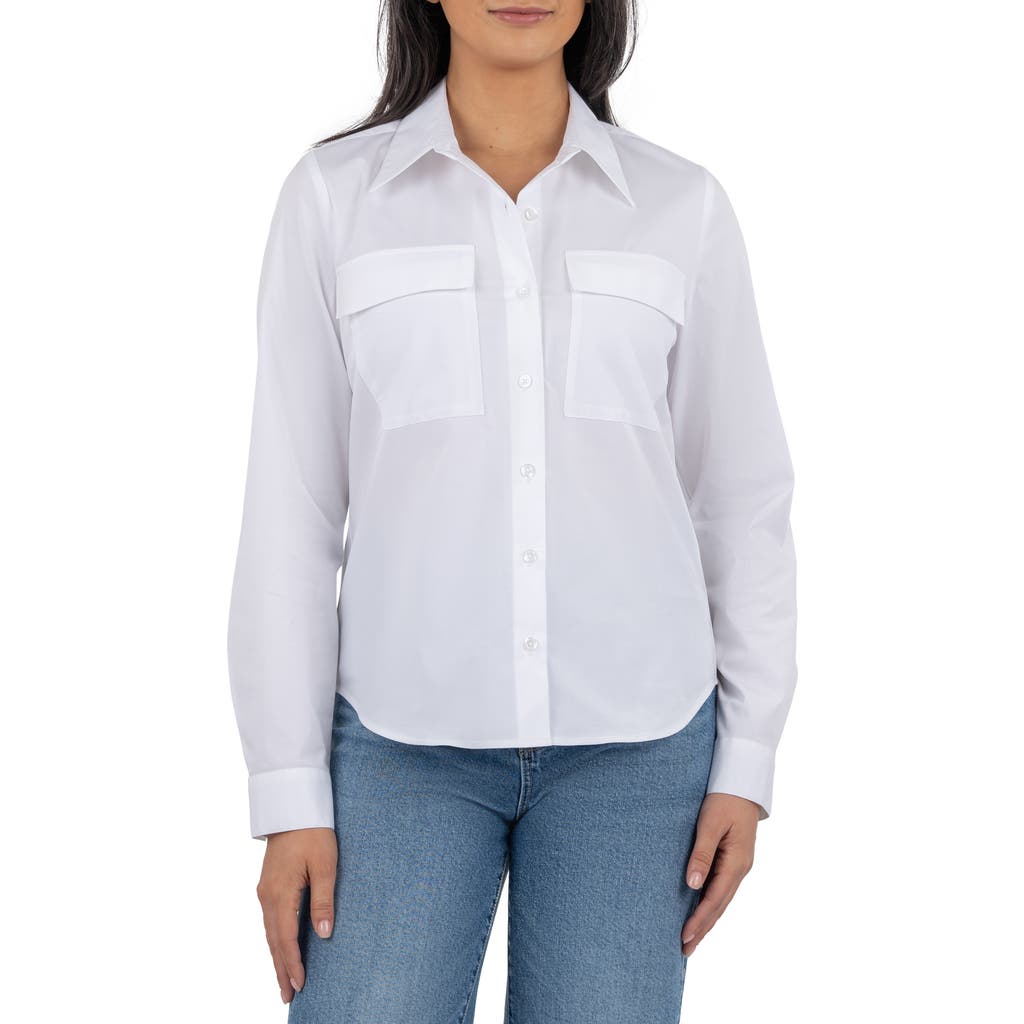 KUT FROM THE KLOTH KUT FROM THE KLOTH ANALEAH STRETCH COTTON BUTTON-UP SHIRT