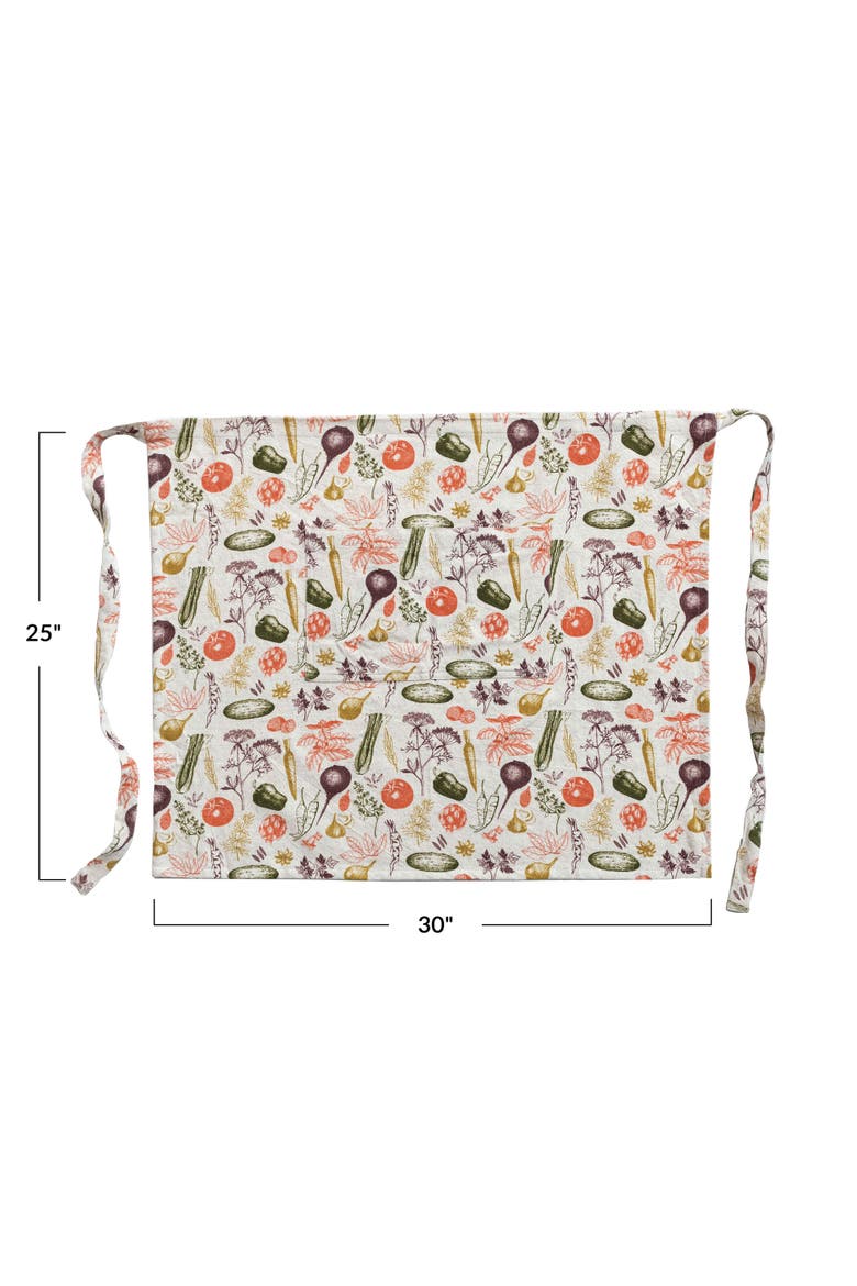 Garden Cotton and Linen Apron with Pocket, Multicolor, Alternate, color, Multicolor