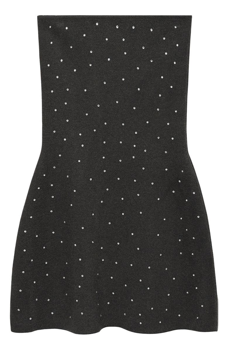 MANGO Embellished Strapless Sweater Minidress, Alternate, color, 