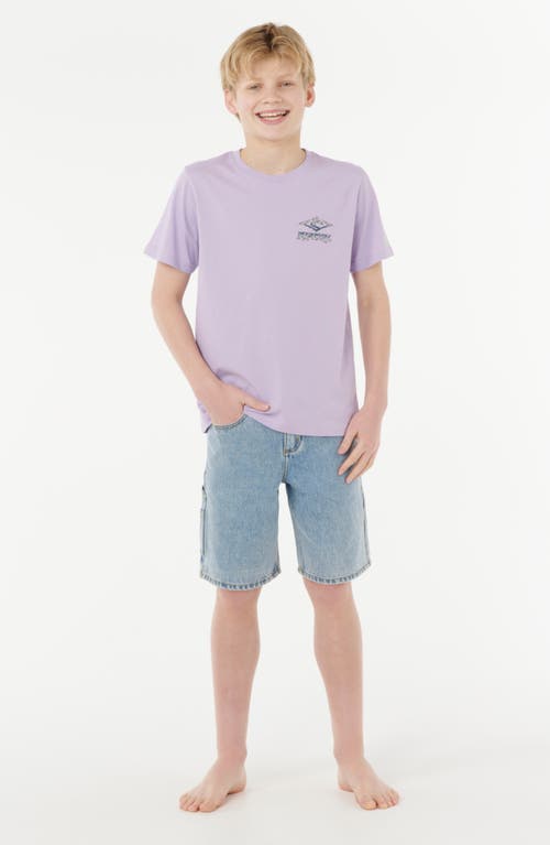 Rip Curl Kids' Tropic Daze Logo Cotton Graphic T-shirt In Purple