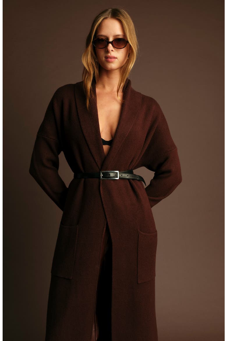 Chandler Maxi Cardigan, Alternate, color, CACAO