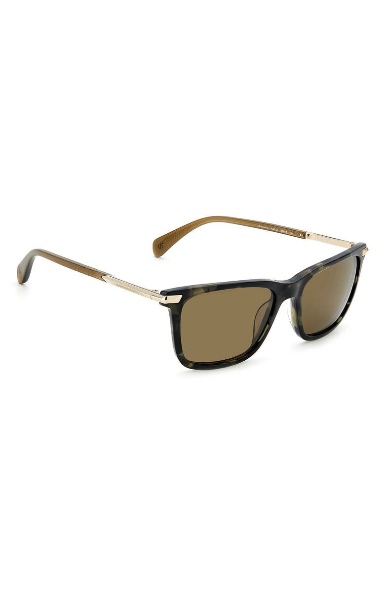 rag & bone 56mm Square Sunglasses, Alternate, color, Green Havana