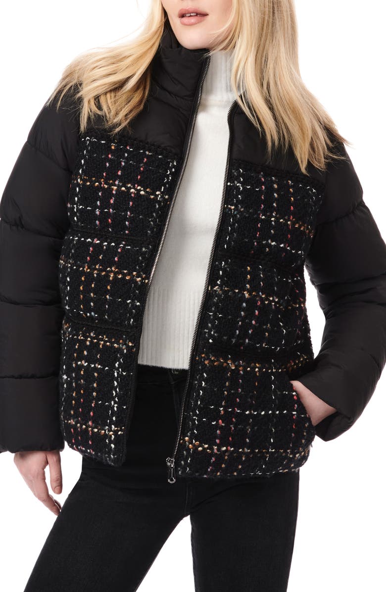 Bernardo Tweed Puffer Jacket, Alternate, color,