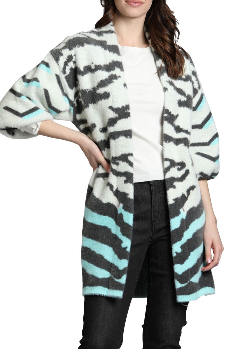APNY Ombré Zebra Stripe Cardigan, Main, color, 