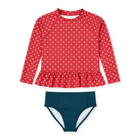 Polka Dot Rashguard Swimsuit (Toddler, Little Kid, Big Kid)