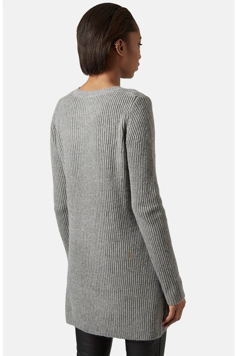 Rib Knit Sweater Dress, Alternate, color, CHARCOAL