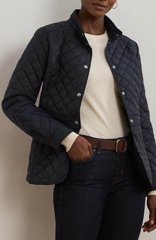 Shop Ralph Lauren Lauren  Quilted Jacket In Dark Navy