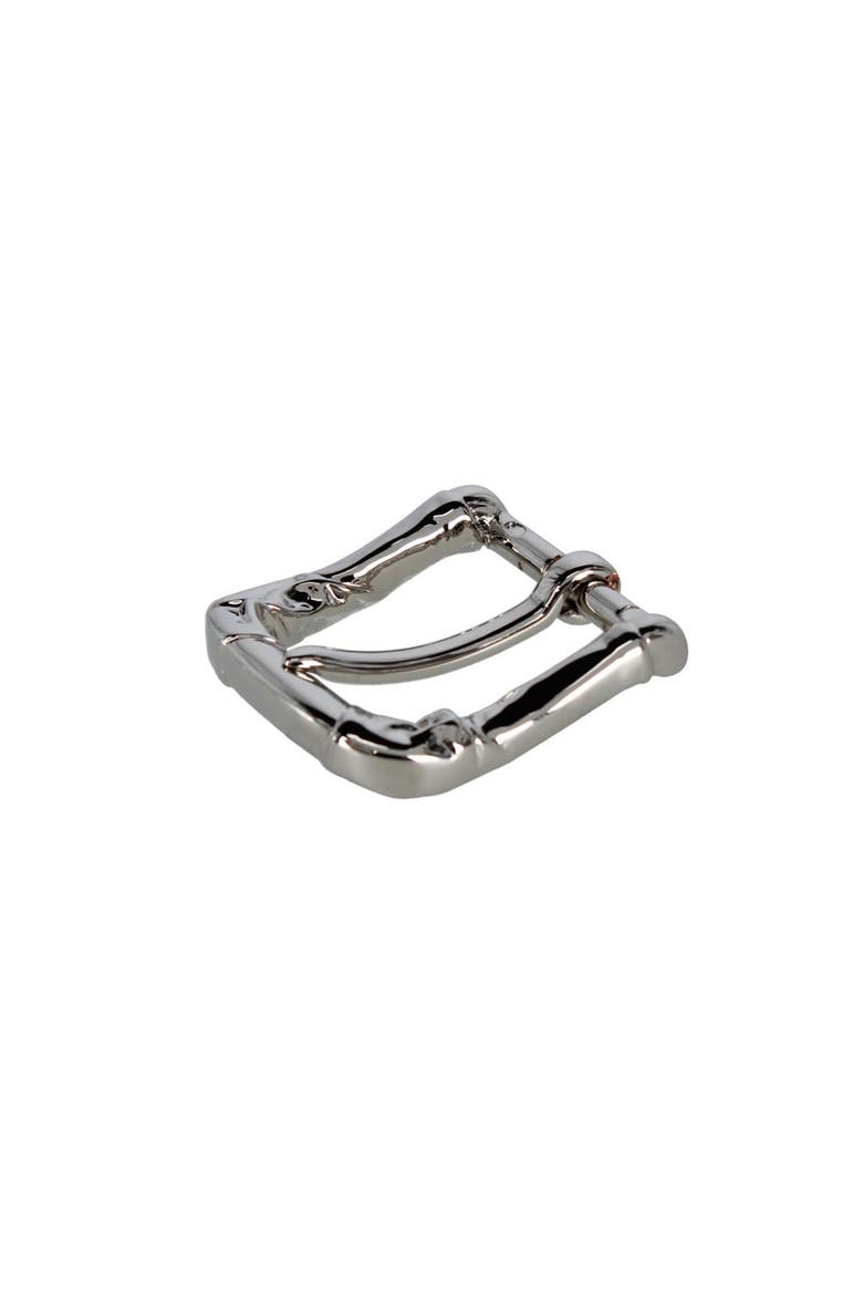 35mm Italian Rippled Textured Solid Brass Harness Belt Buckle, Alternate, color, Shiny Nickel