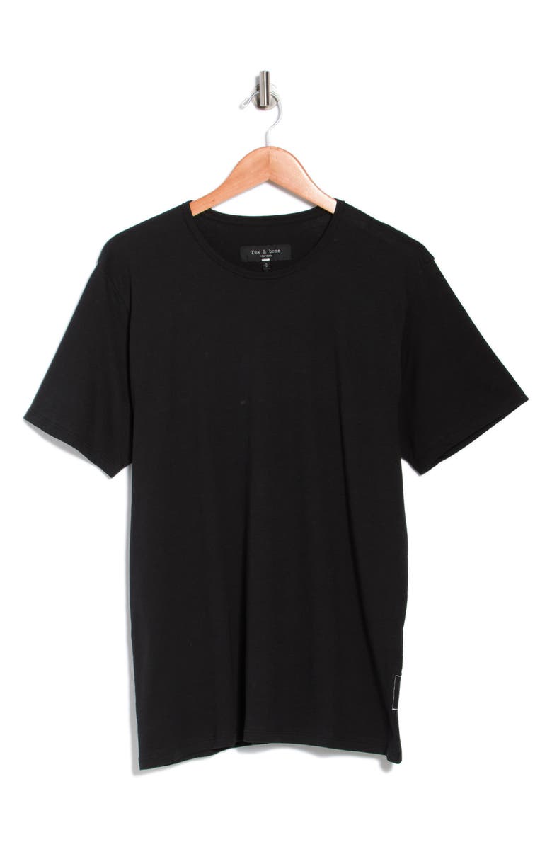 rag & bone Classic Cotton & Linen T-Shirt, Main, color, Black