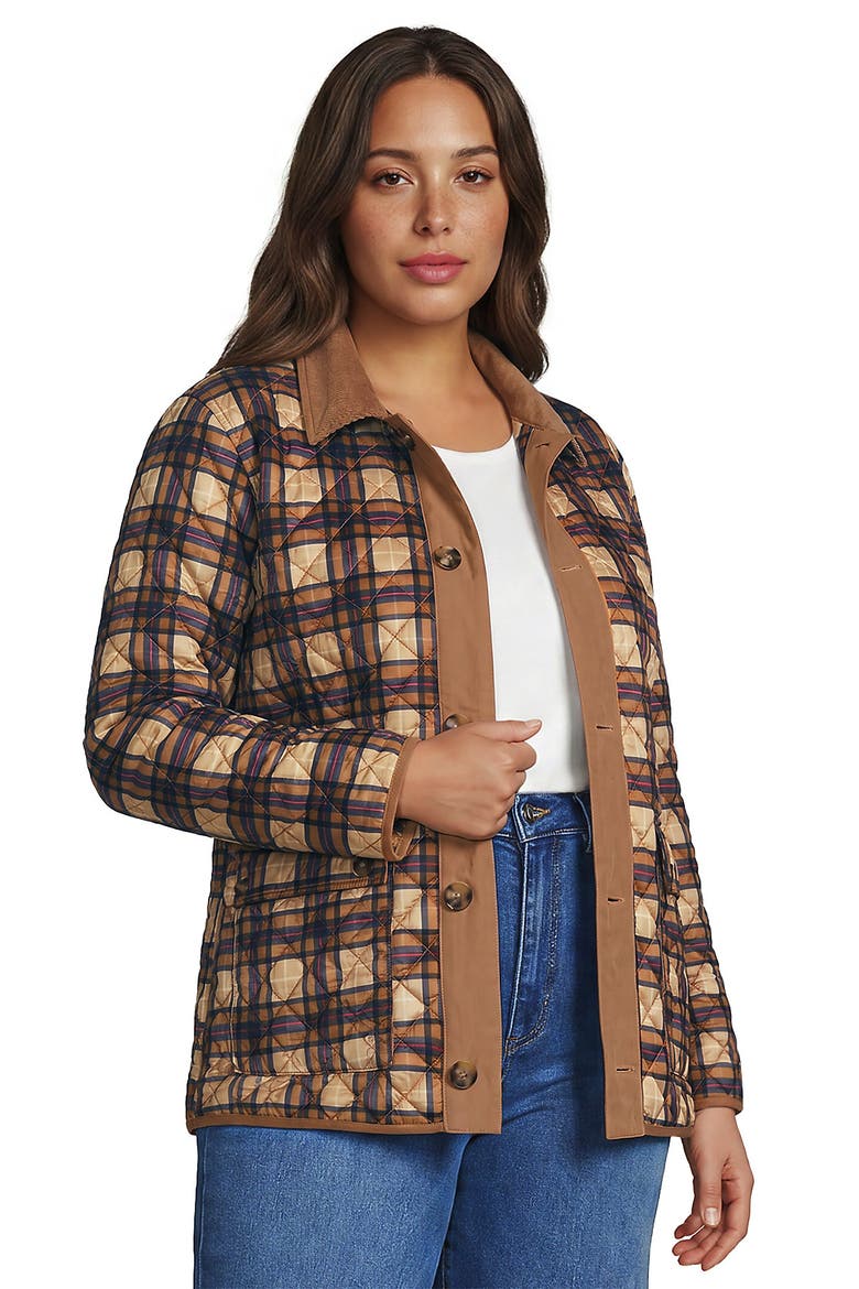 Reversible Barn Quilted Jacket, Alternate, color, Orange Ginger/Plaid