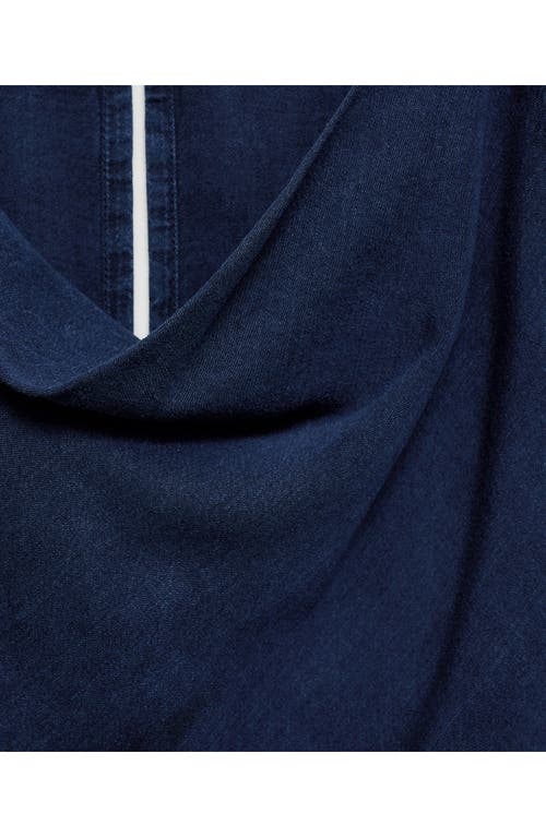 Mango Cowl Neck Sleeveless Denim Maternity Shirt In Blue