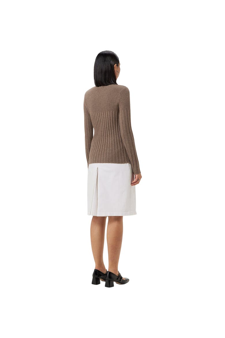 Rib-Knit Cashmere Crew Neck Sweater, Alternate, color, taupe