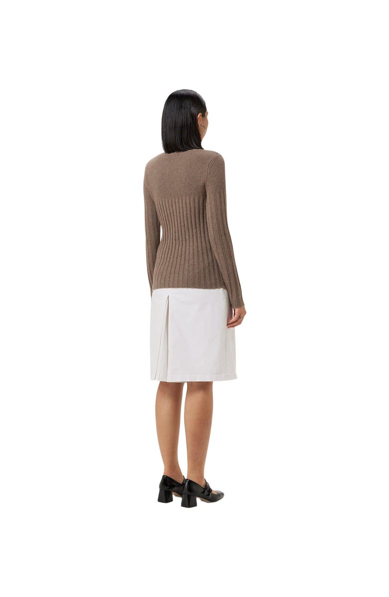 GOBI Mongolian Cashmere Rib-Knit Cashmere Crew Neck Sweater, Alternate, color, Taupe