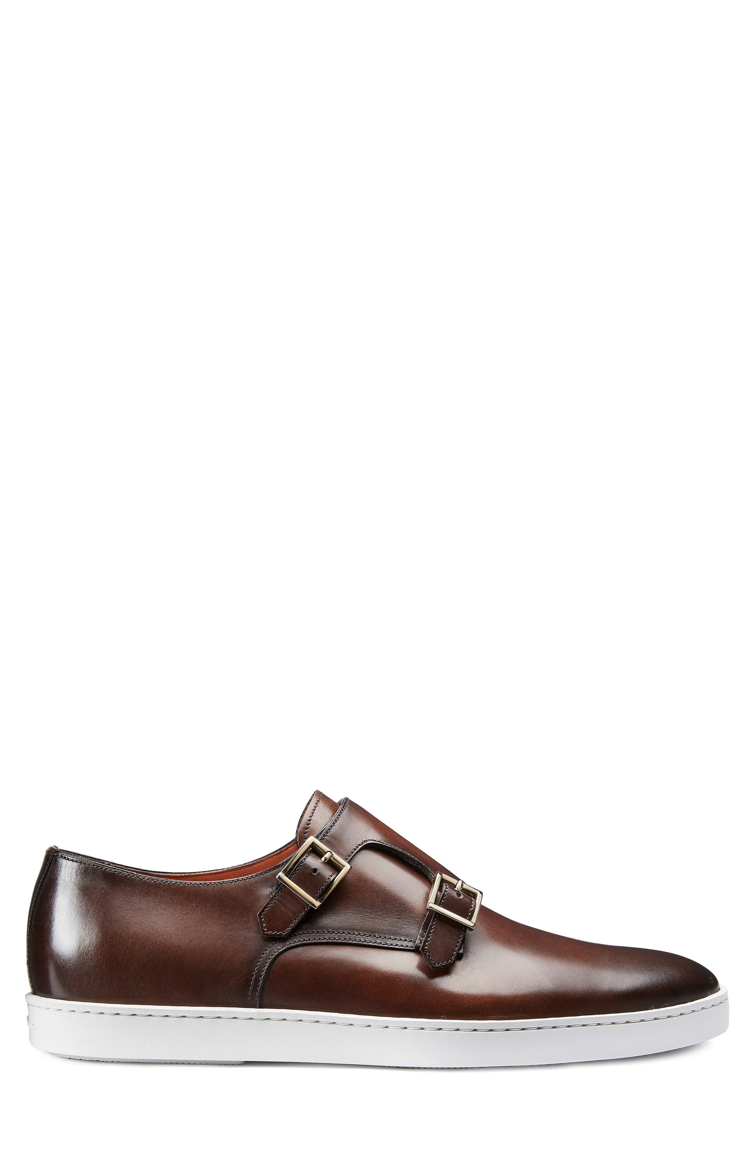 Freemont Double Monk Strap Shoe, Alternate, color, BROWN