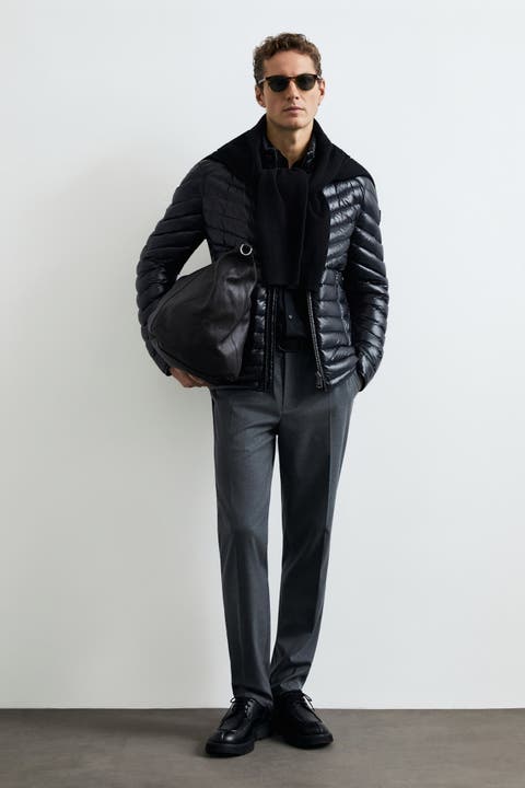 Lufian Luc Men's Shiny Goose Down Puffer Jacket
