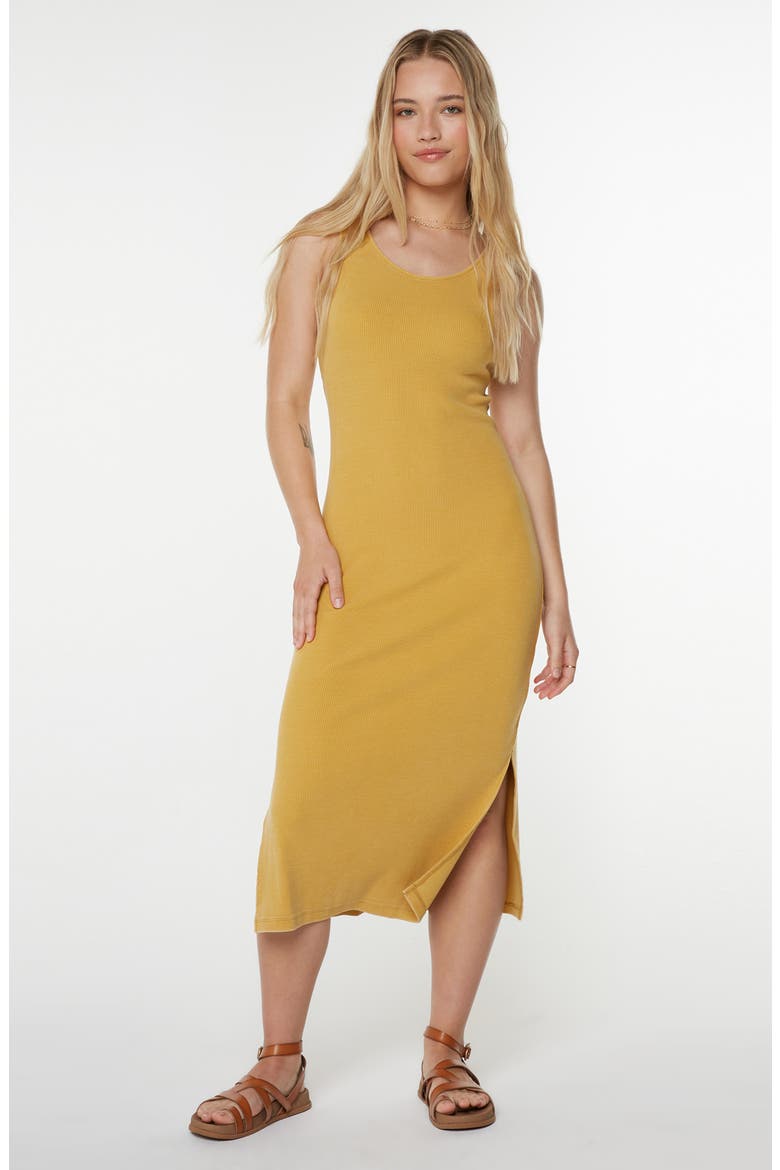 City Lights Tank Midi Dress, Alternate, color, AMBER GOLD