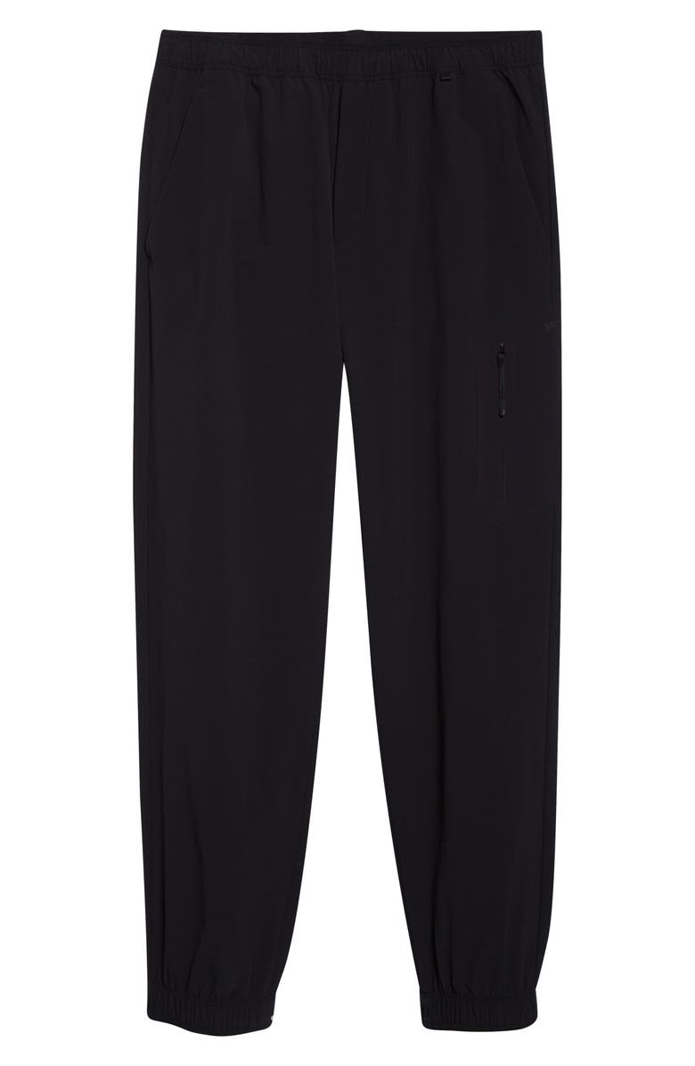 Moncler Stretch Nylon Cargo Joggers, Main, color, Black