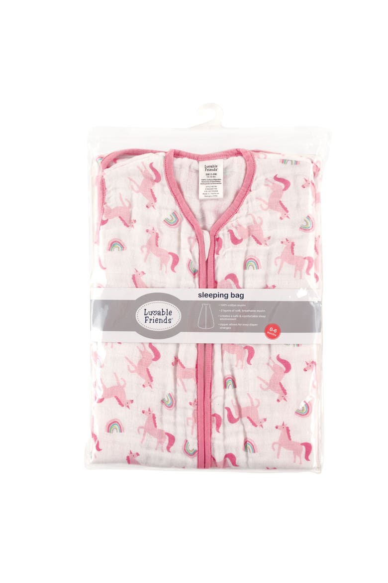 Sleeveless Muslin Cotton Sleeping Bag, Sack, Blanket, Alternate, color, Rainbow Muslin
