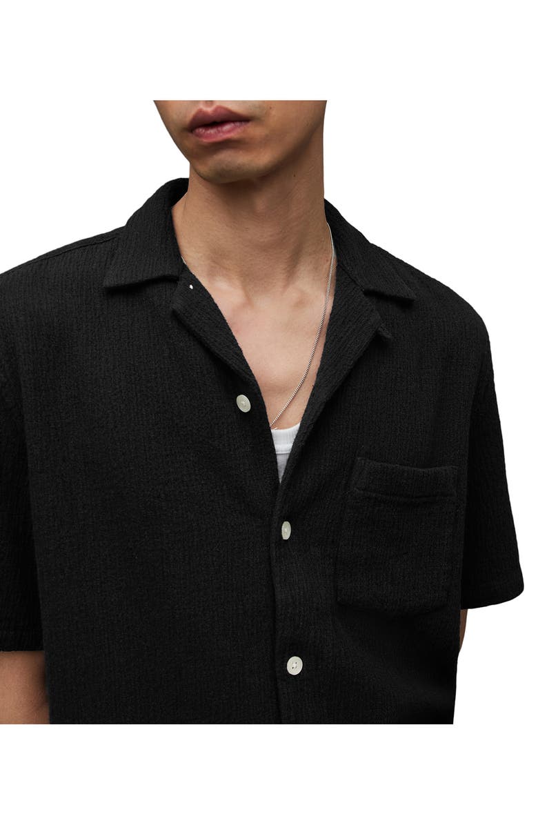 AllSaints Eularia Textured Camp Shirt, Alternate, color, 