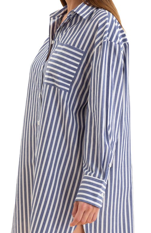 PAPINELLE PAPINELLE STRIPE COTTON NIGHTGOWN