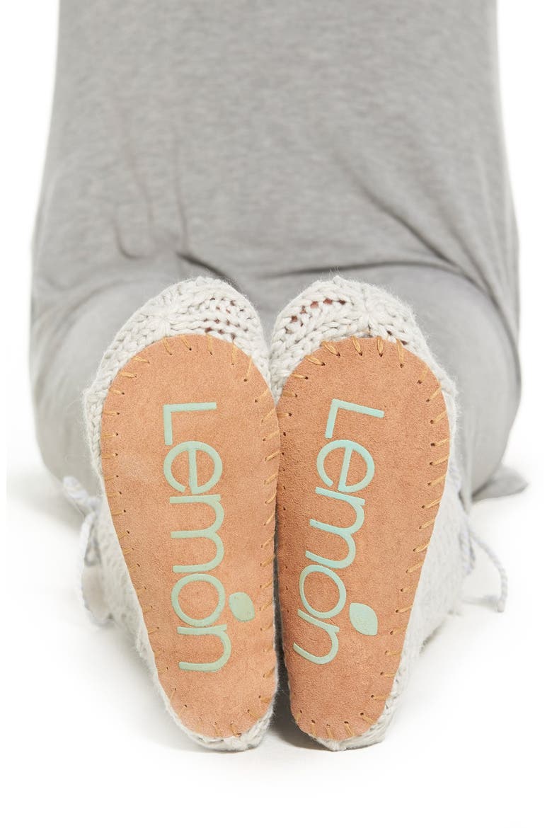'Arctic' Cable Knit Knee High Slippers, Alternate, color, FROST