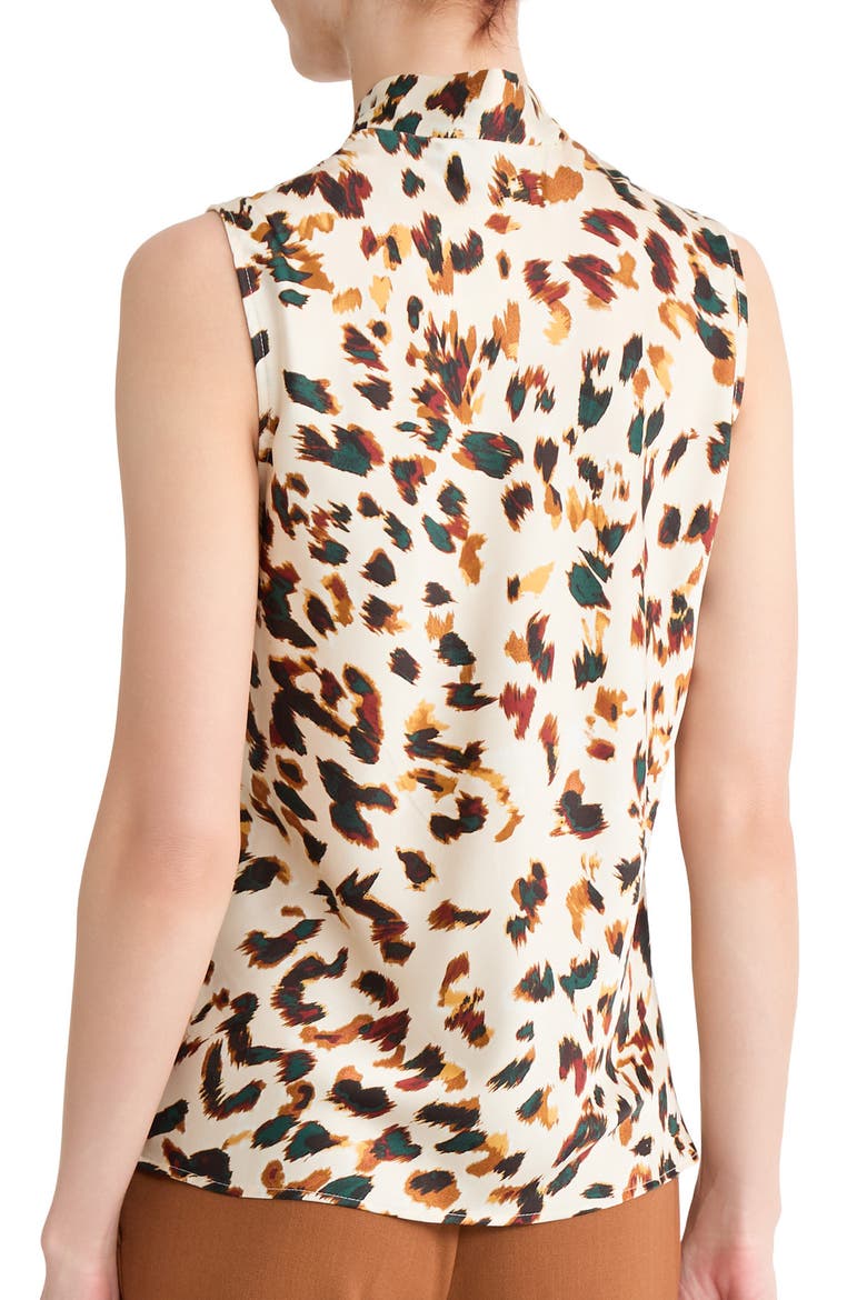 Print Tie Neck Sleeveless Top, Alternate, color, SEPIA SPICE MULTI