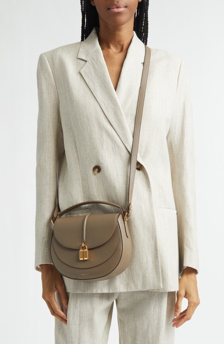 DeMellier Siena Leather Saddle Crossbody Bag, Alternate, color, Dark Taupe