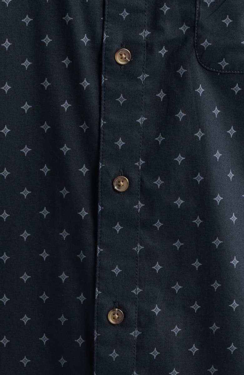 Brixton Charter Print Short Sleeve Button-Up Shirt, Alternate, color, Black/Future Grey Diamond Tile