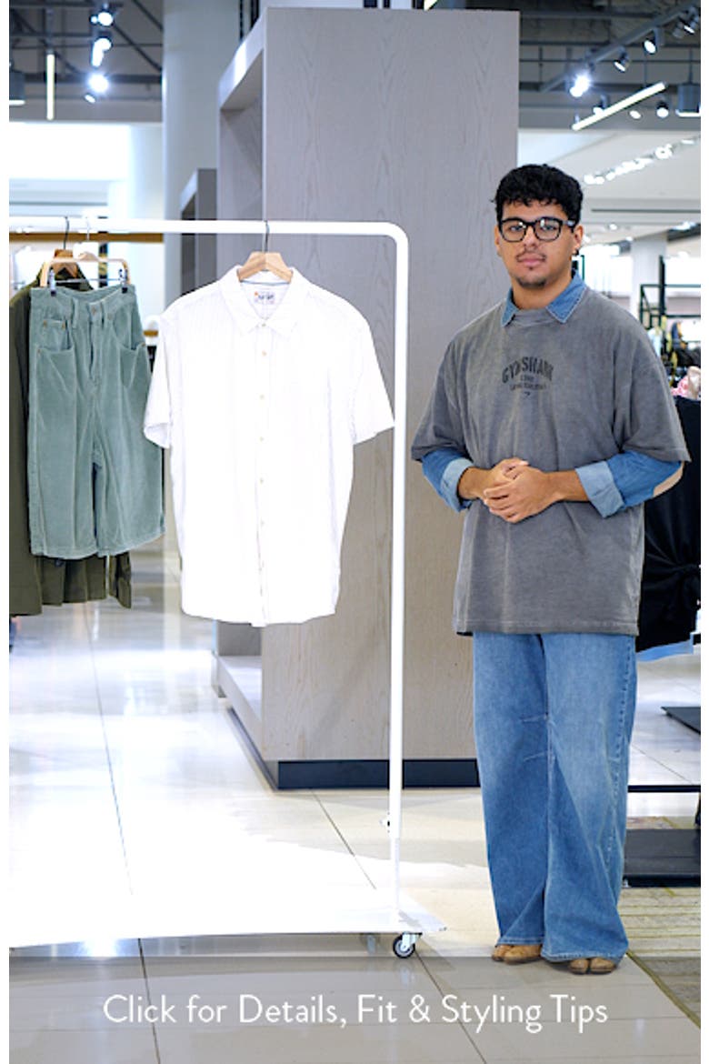 Better-Than-Linen Stripe Short Sleeve Button-Up Shirt video