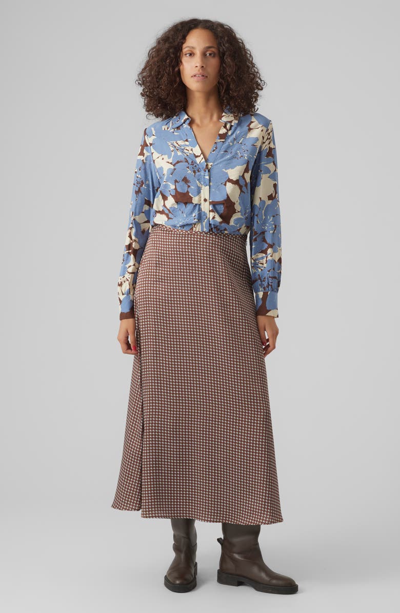 VERO MODA Oli Belinda Houndstooth Check Skirt, Alternate, color,