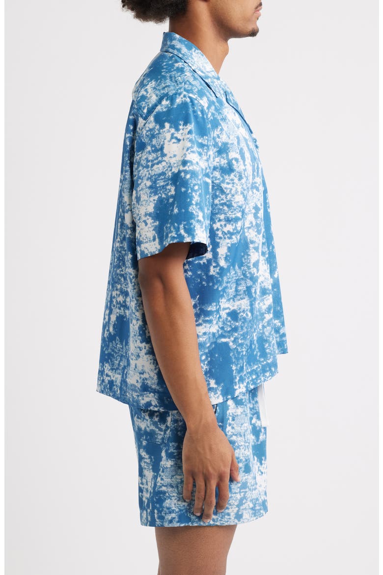 Jason Abstract Print Camp Shirt, Alternate, color, BLUE
