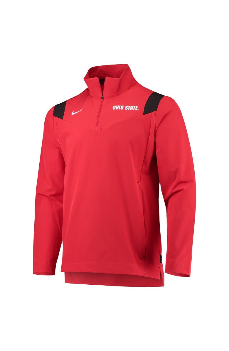 Nike Men's Nike Scarlet Ohio State Buckeyes 2021 Team Coach Quarter-Zip Jacket, Alternate, color, 