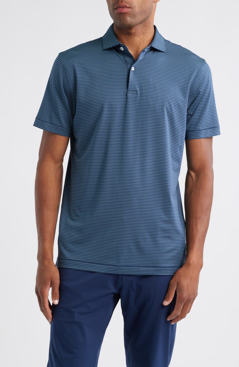 Peter Millar Crown Crafted Ballad Stripe Performance Jersey Polo, Main, color, Navy