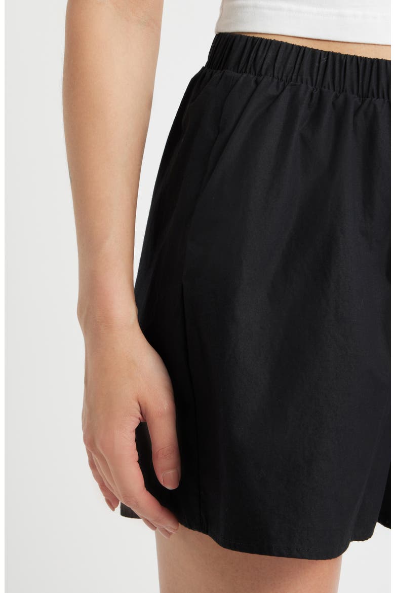 Evadne Cotton Shorts, Alternate, color, BLACK