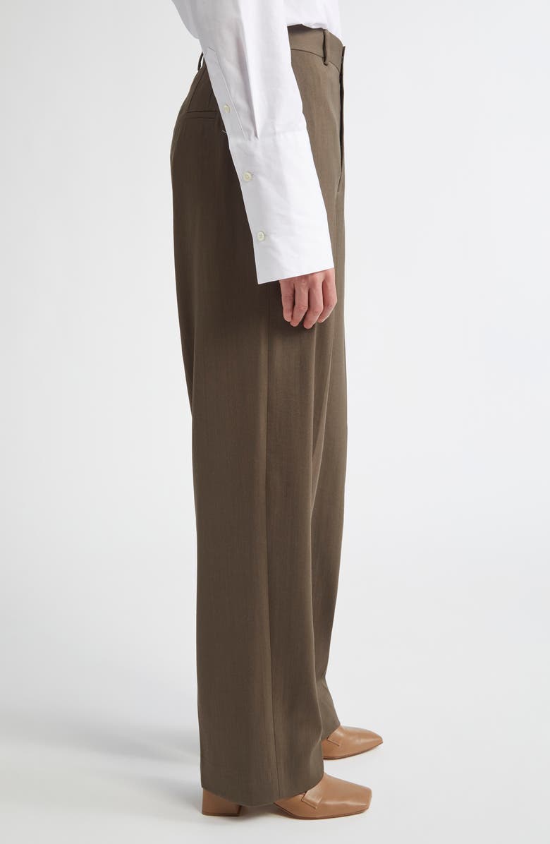 TEURN STUDIOS Straight Leg Wool Gabardine Trousers, Alternate, color, Khaki
