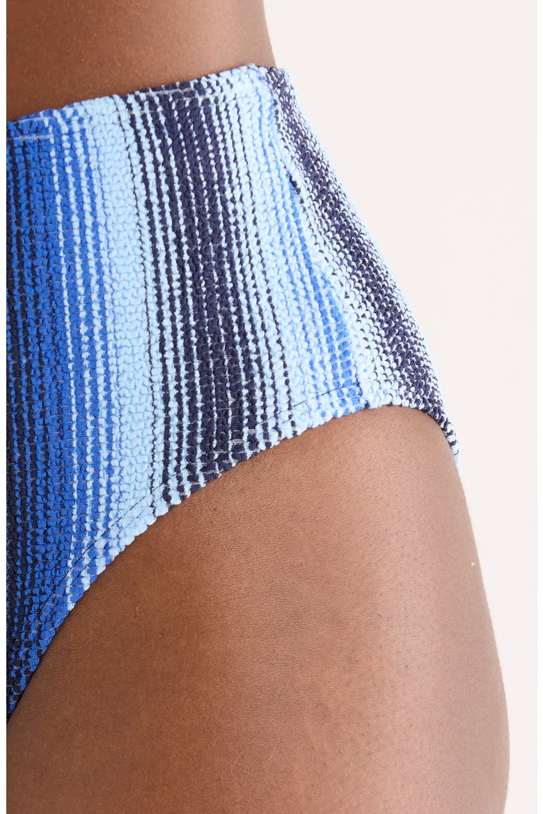 Stripe High Leg Bikini Bottoms, Alternate, color, FEVEN BLUE