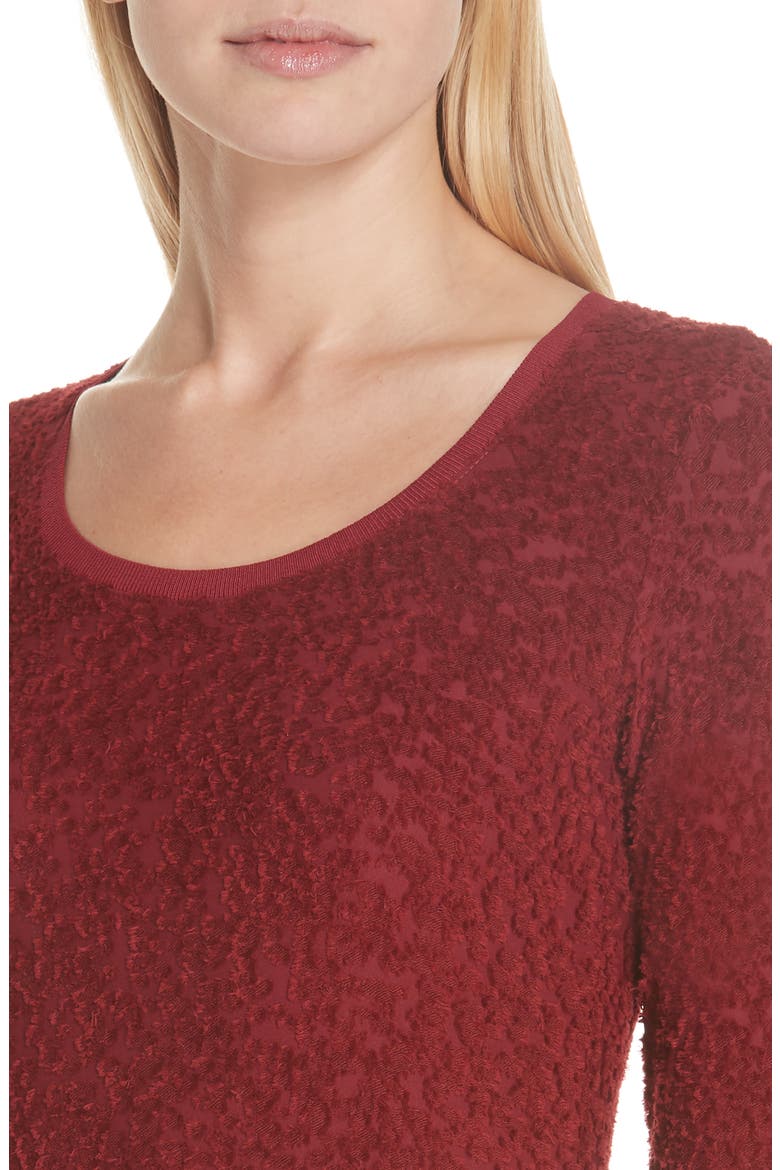 Collier Jacquard Top, Alternate, color, DEEP BERRY
