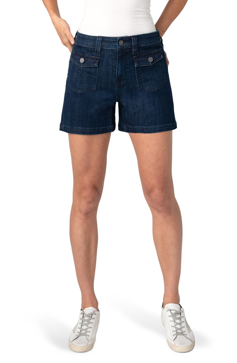 Liverpool Los Angeles Patch Pocket Denim Shorts, Main, color, 
