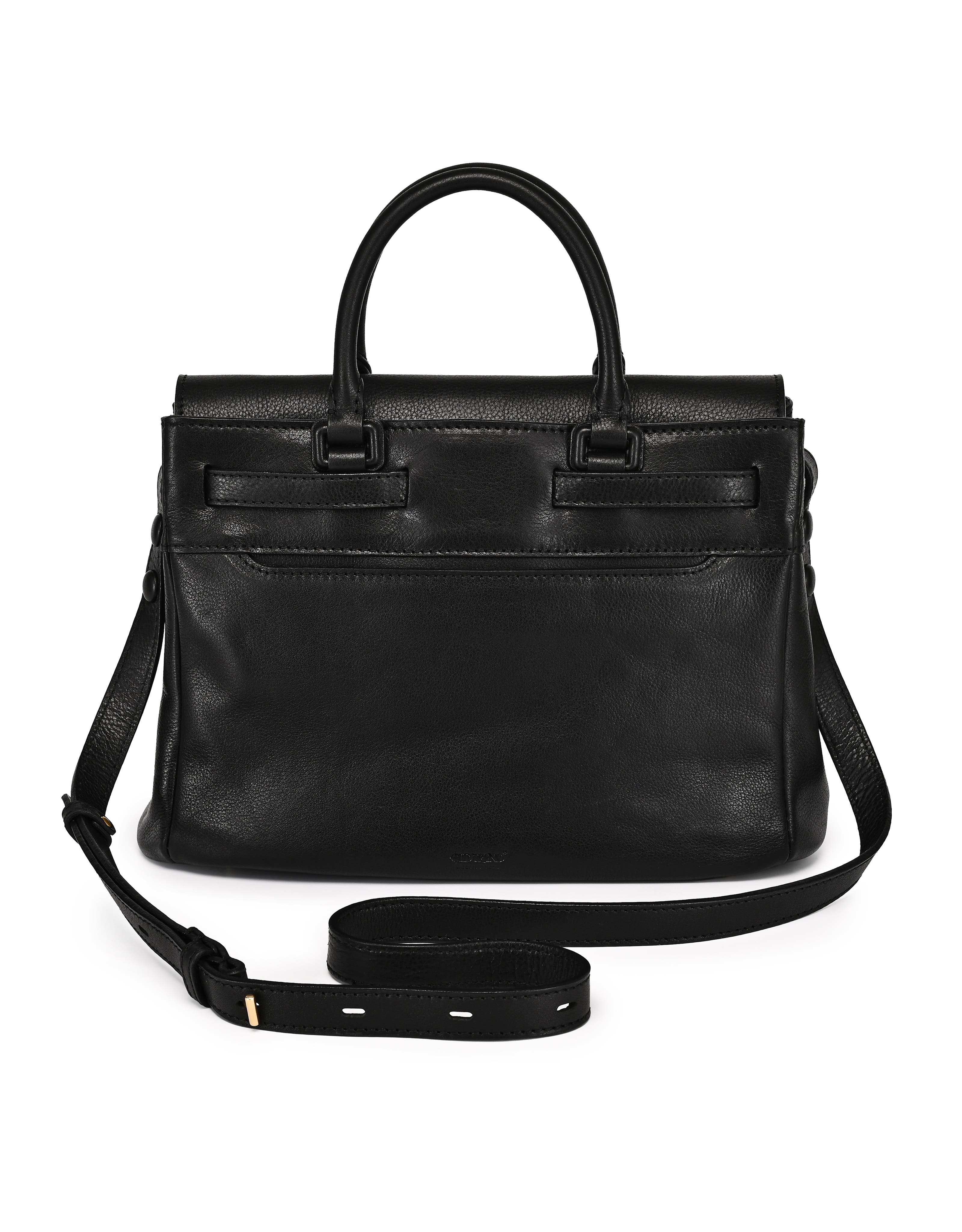 OLD TREND Wishbone Genuine Leather Structured Heritage Satchel, Alternate, color, Black