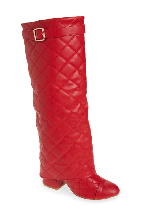 London Quilted Knee High Boot (Women)