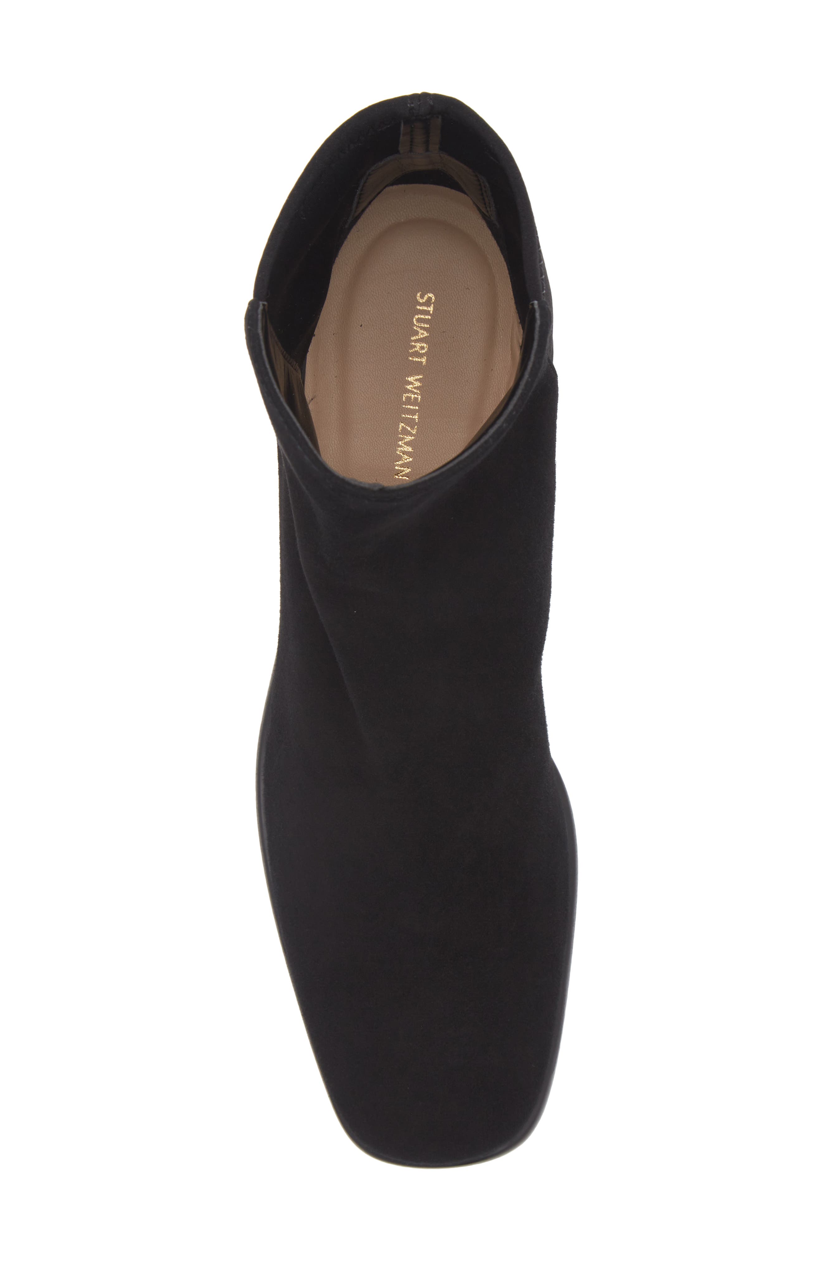 Stuart Weitzman City 45 Block Heel Bootie, Alternate, color, Black