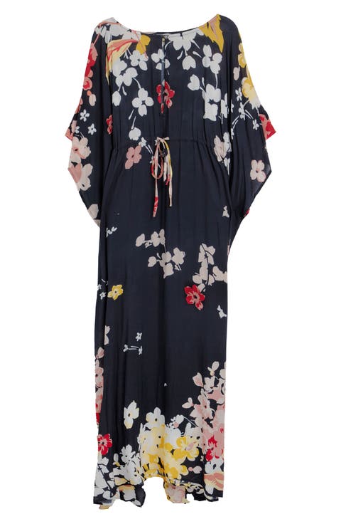 Floral Print Cover-Up Kaftan
