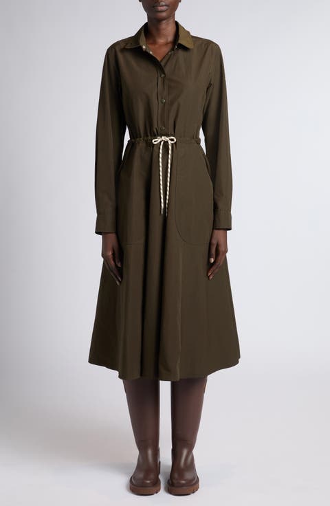 Long Sleeve Poplin Shirtdress