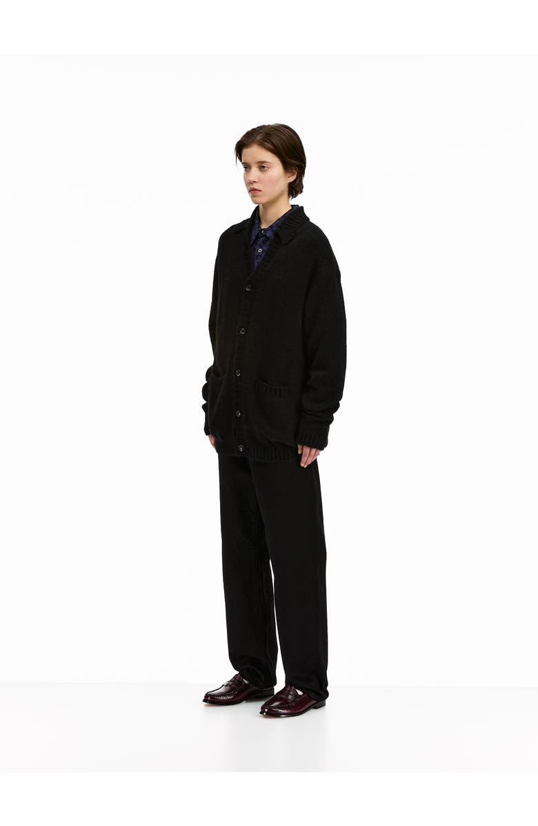 vowels Shirt Cardigan, Alternate, color, Black