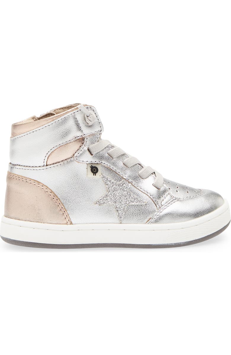 OLD SOLES Kids' Starling Metallic High Top Sneaker, Alternate, color, Silver / Copper / Glam Argent