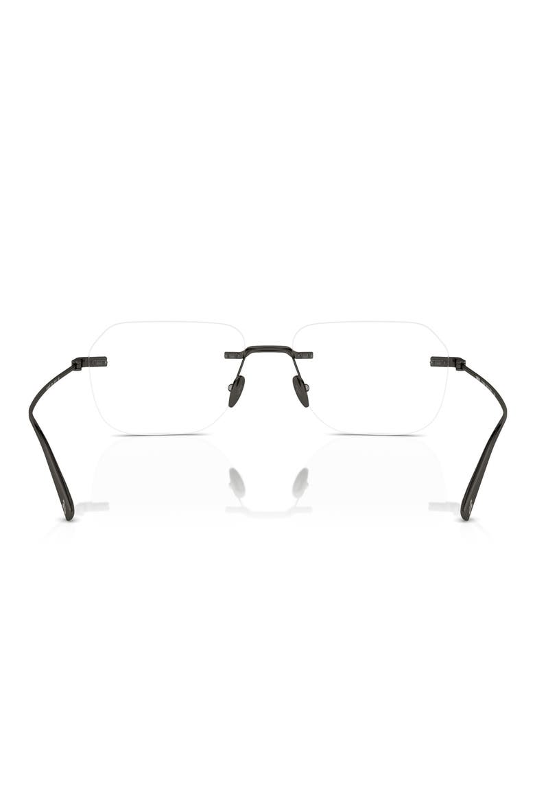 55mm Rimless Pillow Optical Glasses, Alternate, color, GUNMETAL / DEMO LENS